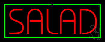 Red Salad With Green Border Neon Sign