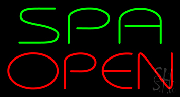 Green Spa Open Neon Sign