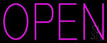 Open Pink Neon Sign