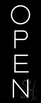White Vertical Neon Sign