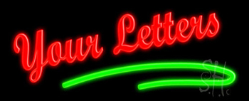 Custom Green Curve Line Neon Sign