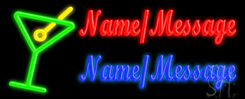 Custom Martini Glass Logo Neon Sign