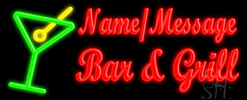 Custom Martini Glass Bar And Grill Neon Sign
