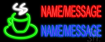 Custom Coffee Cup With Saucer Neon Sign