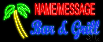 Custom Palm Tree Bar And Grill Neon Sign