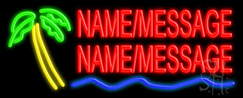 Custom Palm Tree Logo Neon Sign