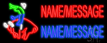 Custom Bull Rider Logo Neon Sign