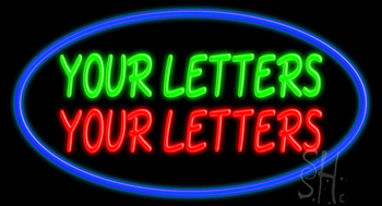 Custom Blue Oval Neon Sign
