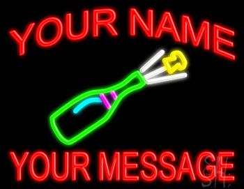 Custom Champagne Bottle Neon Sign