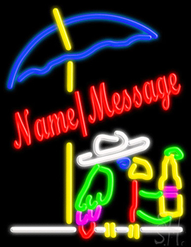Custom Parrot With Beer And Umbrella Neon Sign