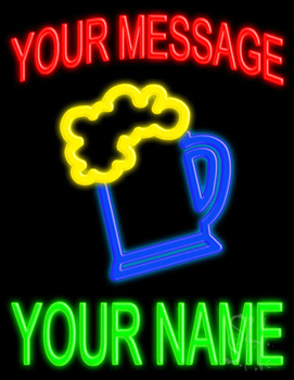 Custom Beer Mug Logo Neon Sign