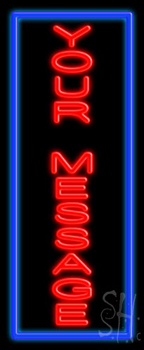 Custom Vertical Blue Border Neon Sign