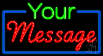 Custom In Green And Red Neon Sign