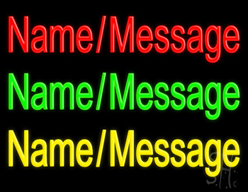 Custom In Red Green Yellow Neon Sign