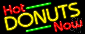 Hot Donuts Now Neon Sign