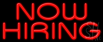Now Hiring Neon Sign