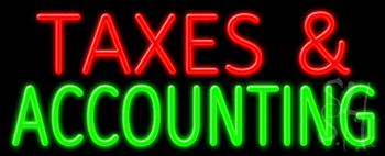 Taxes And Accounting Neon Sign