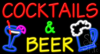 Cocktails And Beer Neon Sign