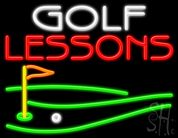 Golf Lessons Neon Sign