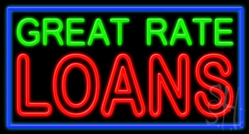 Great Rate Loans Neon Sign