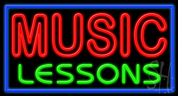 Music Lessons Neon Sign