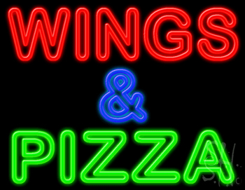 Wings And Pizza Neon Sign