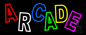 Double Stroke Multicolored Arcade Neon Sign