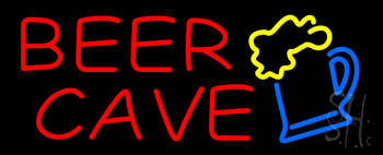 Red Beer Cave Neon Sign