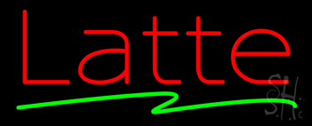 Red Latte Green Line Neon Sign