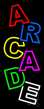 Vertical Multicolored Arcade Neon Sign
