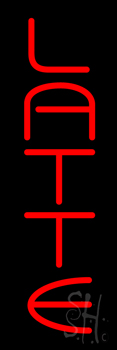 Vertical Red Latte Neon Sign