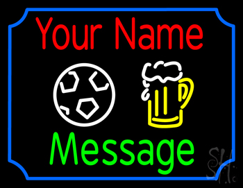 Custom Beer Glass And Football Neon Sign