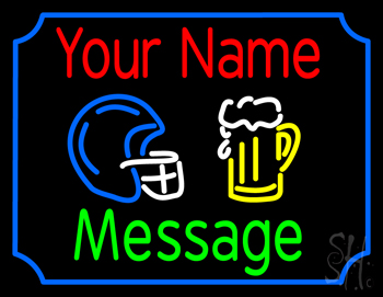 Custom Beer Glass And Helmet Neon Sign