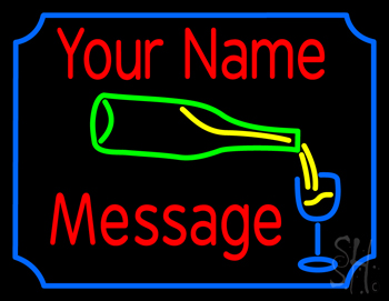 Custom Beer Bottle And Glass Neon Sign