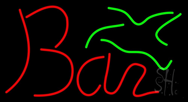Bar With Palm Tree Neon Sign
