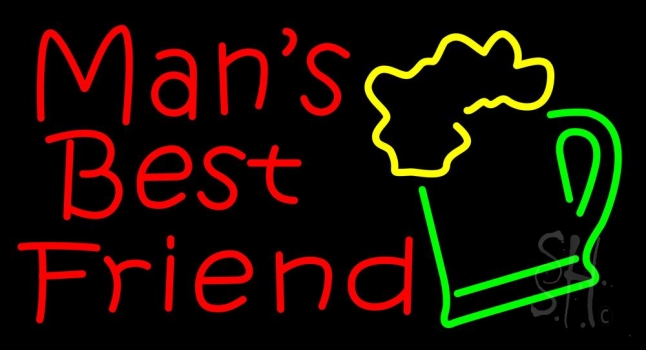 Mans Best Friend Bar With Beer Mug Neon Sign