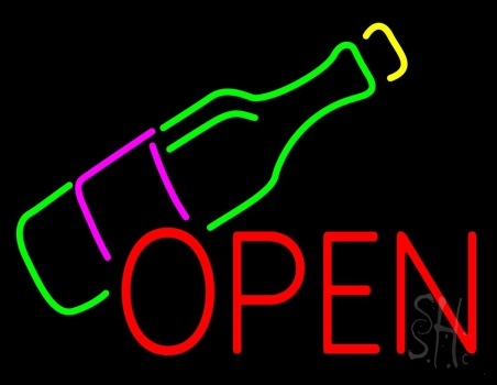 Open Wine Glass Neon Sign