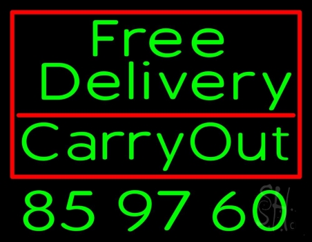 We Deliver Carry Out Neon Sign