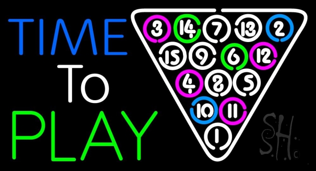 Time To Play Pool Neon Sign
