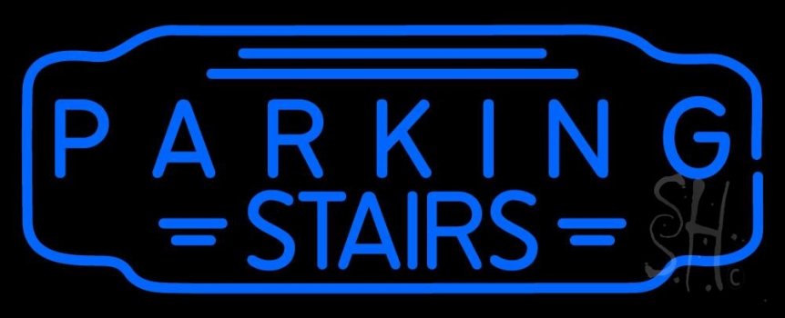 Blue Parking Stairs Neon Sign