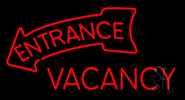 Entrance Vacancy Red Neon Sign
