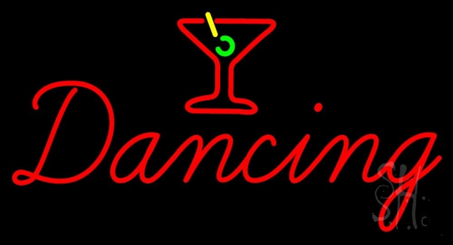 Martini Glass Dancing Neon Sign