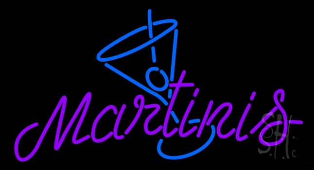 Martini Glass In Between Martinis Neon Sign