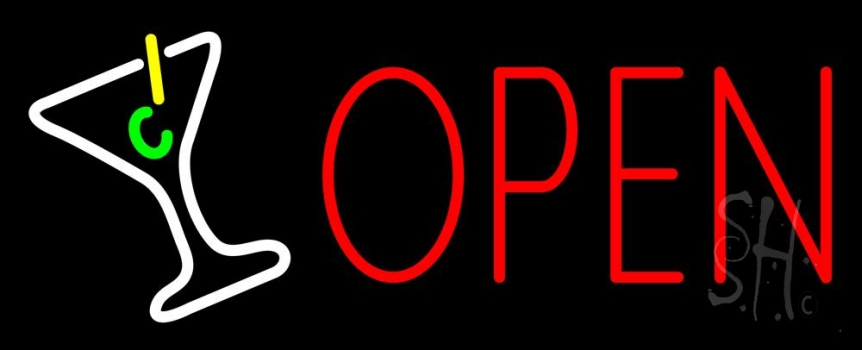 Martini Glass Open Neon Sign