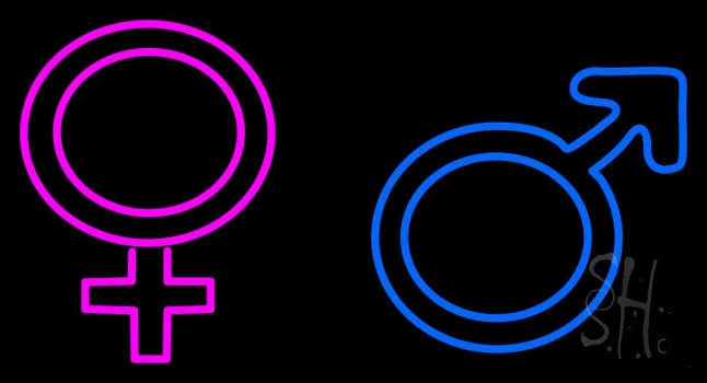 Men And Women Bar Restroom Neon Sign