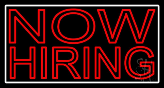 Now Hiring Bar Neon Sign