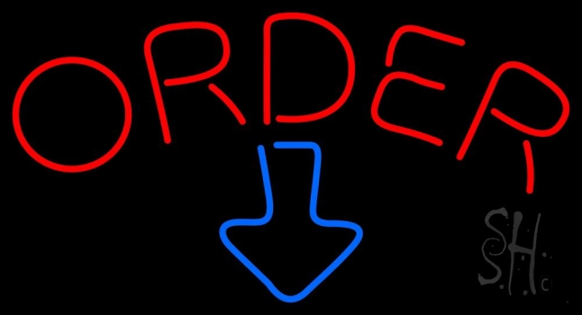 Order With Arrow Neon Sign