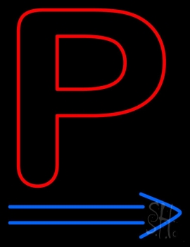 Parking P With Arrow Neon Sign