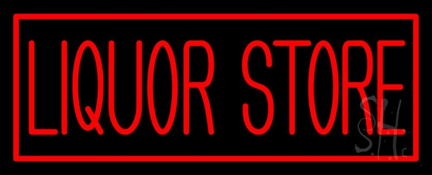 Rectange Liquor Store Neon Sign