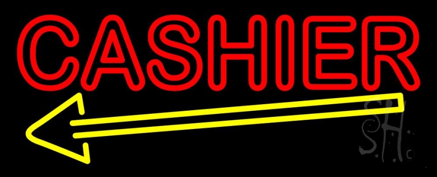 Red Cahier With Yellow Arrow Neon Sign